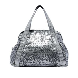 Chanel Pre-owned Vintage Coated Canvas Tote - Dames - Pre-owned - Grijs - Maat: ONE Size Zijde