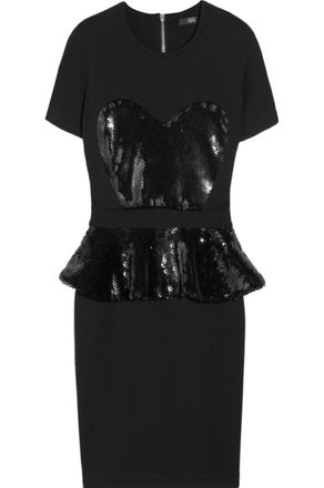 Markus Lupfer Black Sequin-embellished Jersey Mini Dress Size XS
