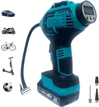 Trade Shop Trade Shop - Compressore Aria Portatile Doppia Batteria Litio 36 V Digitale Ruote Auto Moto