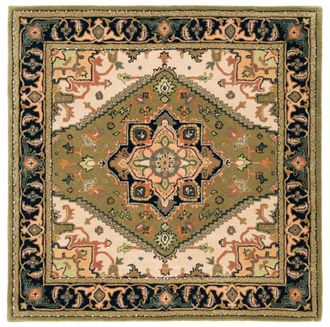 Safavieh Alfombra lana verde/marrone claro 122 x 122 cm