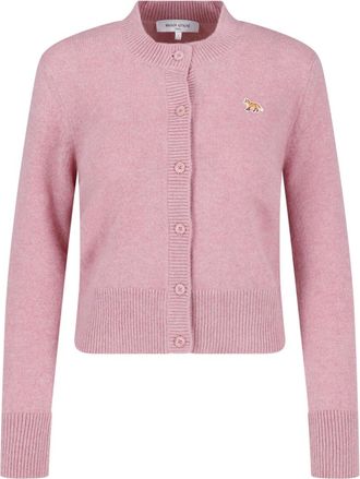 Maison Kitsun&eacute; Pink Baby Fox Wool Cardigan