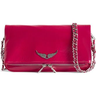 Zadig&Voltaire Rock Vintage Patent Crossbody Bag in Podium at Nordstrom