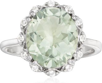 Ross-Simons Prasiolite and. White Topaz Ring in Sterling Silver