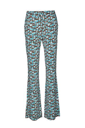 Ago e Filo Stretch Trousers - Khaki/Turquoise