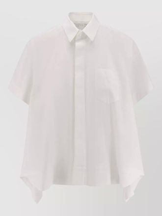 sacai poplin shirt loose fit short sleeves