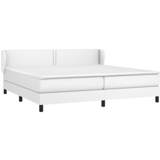 vidaXL Vidaxl - Cama Box Spring Con Colch&oacute;n Cuero Sint&eacute;tico Blanco 200x200 Cm