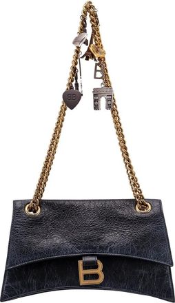 Balenciaga Crush Small Chain Bag - Dames - Schoudertassen - Zwart - ONE Size - Leer - Tassen