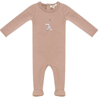 Fragile Eiffel Print French Fleece Romper in True Blossom at Nordstrom, Size 3M