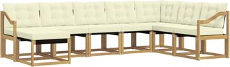 vidaXL Conjunto De Sof&aacute;s De Exterior 8 Uds. Blanco Y Crema Vidaxl