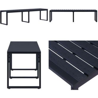 vidaXL Panchina da Giardino 180 cm in Pannello PS Nero - Seduta da esterno - Panchina in PS