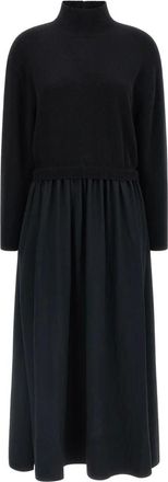 Polo Ralph Lauren Jurk van wol-bodice van cr&ecirc;pe - Dames - Jurken - Zwart - Maat: S Wol