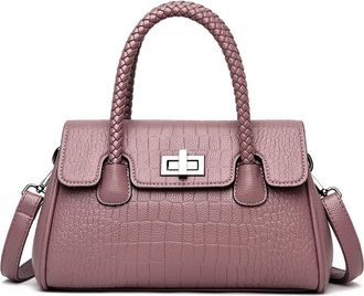 Generic Women Purses and Handbags Large Crocodile Tote Top Handle Crossbody Bag Fashion Ladies Satchel Shoulder Bags (Purple)