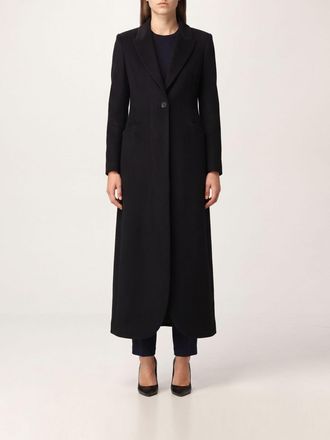 Emporio Armani Cappotto lungo monopetto in lana vergine con collo a rever