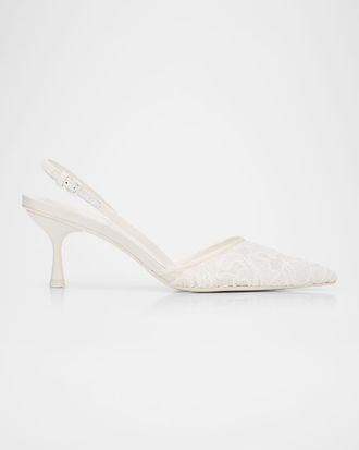 SIMKHAI 65mm Dylan Lace Slingback Pumps