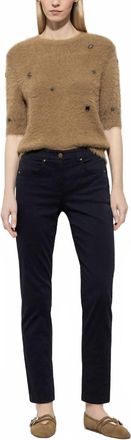 Luisa Cerano High-Stretch Color Denim Jean In Dark Blue