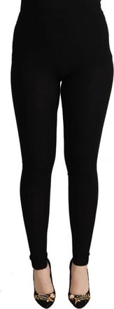 Dolce & Gabbana Luxe Zwarte Kasjmier High-Waisted Pantys - Dames - Leggings - Zwart - 2XS - Kasjmier - Broeken