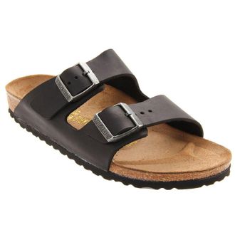 Birkenstock Arizona Leather Mens Slides Sandals - Black - Size:UK 9.5