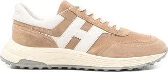 Hogan Beige Suede Leather Iconic Logo Sneakers