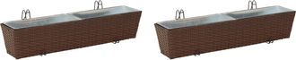 vidaXL Barandilla 2 Uds. Marr&oacute;n 80 X 17 X 17 Cm Metal Vidaxl
