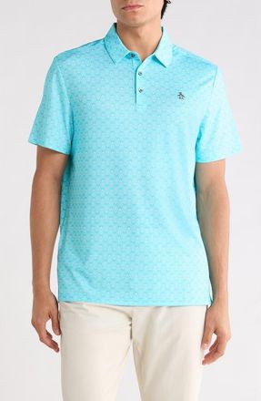 Original Penguin Tini Geo Print Polo in Blue Radiance at Nordstrom Rack, Size Xx-Large