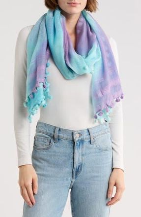 La Fiorentina Fringe Trim Ombr&eacute; Scarf in Mint/Jade at Nordstrom Rack