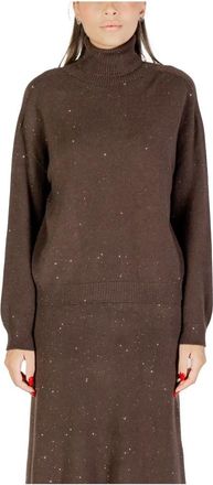 Liu Jo Truien & Vesten, Dames, Bruin, XS, Polyester, Polka Dot Gebreide Kleding Herfst/Winter Collectie