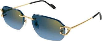 Cartier Stijlvolle Zonnebril - unisex - Zonnebrillen - Geel - 58 MM - Accessoires