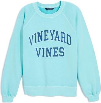 Vineyard Vines Terry Crewneck Cotton Sweatshirt in Shallow Sea at Nordstrom, Size X-Small