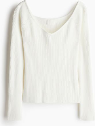 H&M Off-Shoulder-Shirt - White