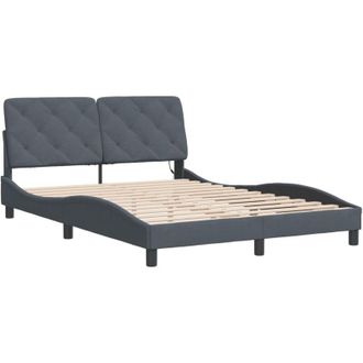 vidaXL Vidaxl - Estructura De Cama Luces Led Terciopelo Gris Oscuro 140x190 Cm