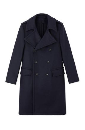 Fortela Winston Double-Breasted Wool Coat in Blue at Nordstrom, Size 54 Eu
