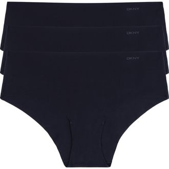 DKNY Litewear Cut Anywhere Assorted 3-Pack Hipster Briefs in Black/black/black at Nordstrom, Size X-Large