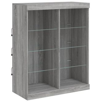 Berkfield Home Sideboard with LED Lights Grey Sonoma 81x37x100 cm | Size: 81 x 37 x 100 cm