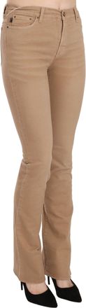 Just Cavalli Brown Cotton Stretch Mid Waist Skinny Trousers Womens Pants