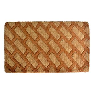 Imports Decor Diagonal Brick Woven Door Mat, Handcrafted Geometric Entry Rug for Indoor Outdoor Use