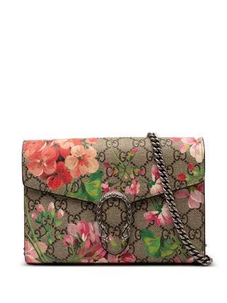 Gucci 2016-2025 GG Supreme Dionysus Blooms Chain Wallet crossbody bag - Brown