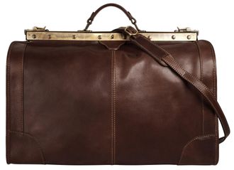 Pik&eacute; Reisetasche PIK&Eacute; LOMBARDIA GRANDE, Damen, Gr. B/H/T: 52cm x 36cm x 25cm onesize, braun, Leder, beschichtet, gl&auml;nzend, Taschen Reisetasche, echt Leder,