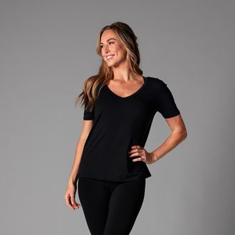 Tavi Everyday V-Neck Tee in Ebony at Nordstrom, Size Xx-Large