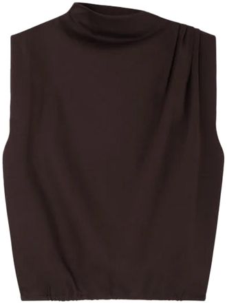 SOEUR High Neck Sleeveless Top with Draped Fit