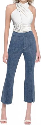 AS by DF Gianna Cropped Micro Flare Pants In Medium Wash Denim
