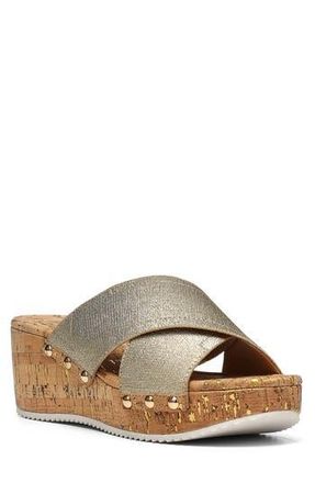 Donald J Pliner Summera Wedge Sandal in Platino at Nordstrom Rack, Size 6.5