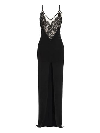 Nissa lace-panel maxi dress - Black