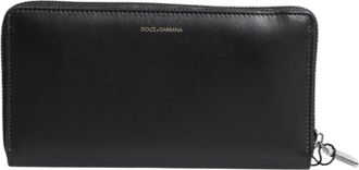 Dolce & Gabbana Mens Black Blue Exotic Leather Embossed Continental Wallet And Calfskin Land Snake