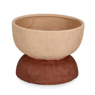 BIZZOTTO Hector natural-brown low vase d25x18,5h