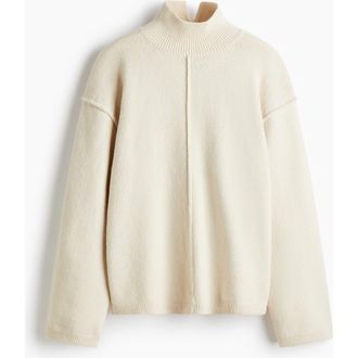 H&M Seam-detail Turtleneck Jumper in Cream at Nordstrom, Size Xx-Large