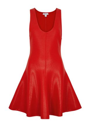 Alaia Coated Ribbed-knit Mini Dress - Red - 38 (UK10 / S)