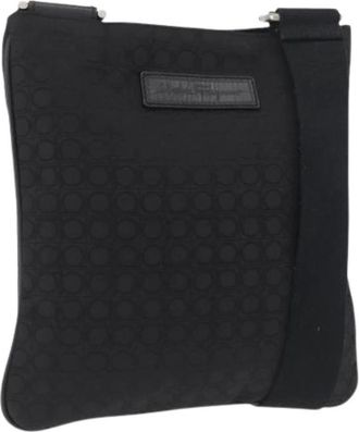 Ferragamo Pre-owned Cross Body Bags, female, Black, Size: ONE SIZE Pre-owned Canvas Shoulder Bag