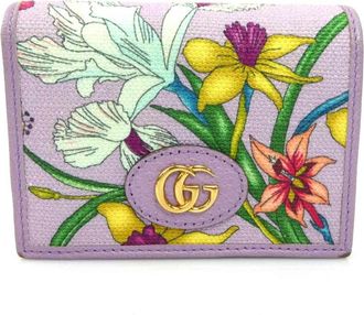 Gucci Purple Canvas Leather Wallet (Bi-Fold) (Pre-Owned)