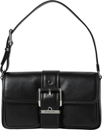 Michael Kors Tassen, Dames, Zwart, ONE Size, Leer, Roze Schoudertas met Gespsluiting