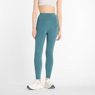 New Balance Womens Sport High Rise Legging 25 in Green Poly Knit, size X-Small